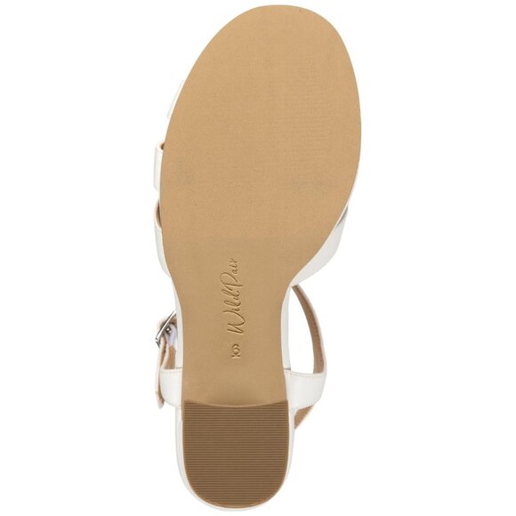 Wild Pair Womens Reemii Platform Sandal Block Heel 10020641000 White Smooth 8M - Picture 8 of 10